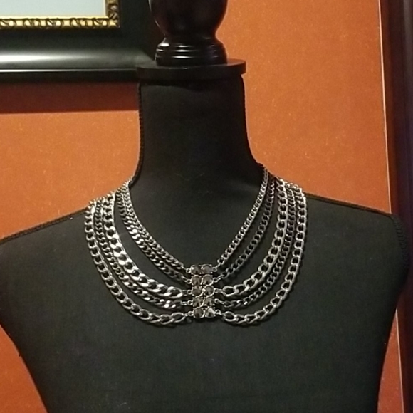 Multiple Layer Chain Link  Adjustable Necklace - Picture 1 of 6